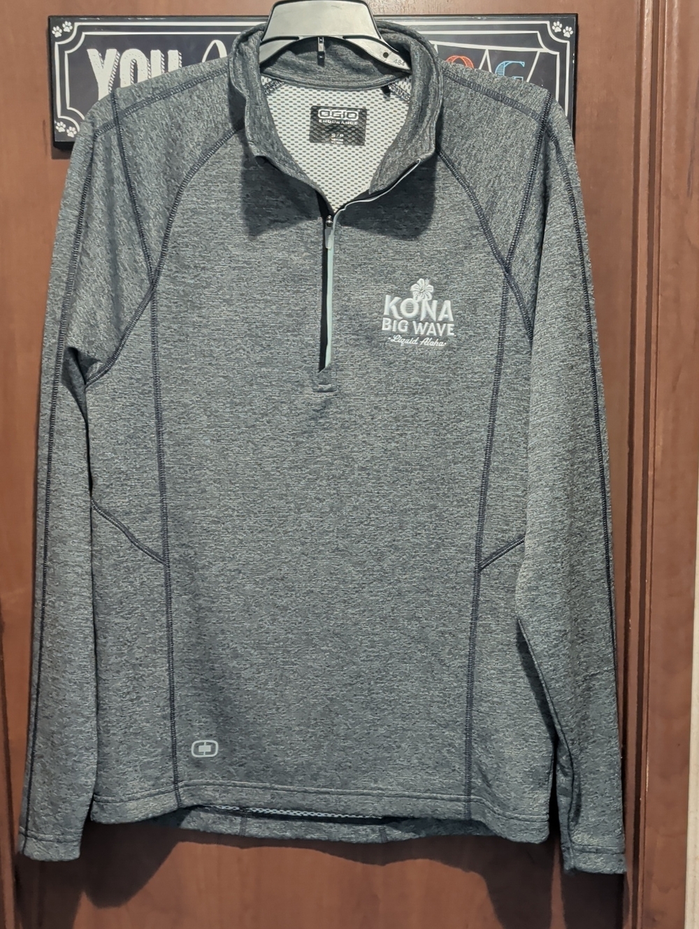 OGIO Kona Big Wave Heather Gray Men's 1/4 Zip Performance Sweater
